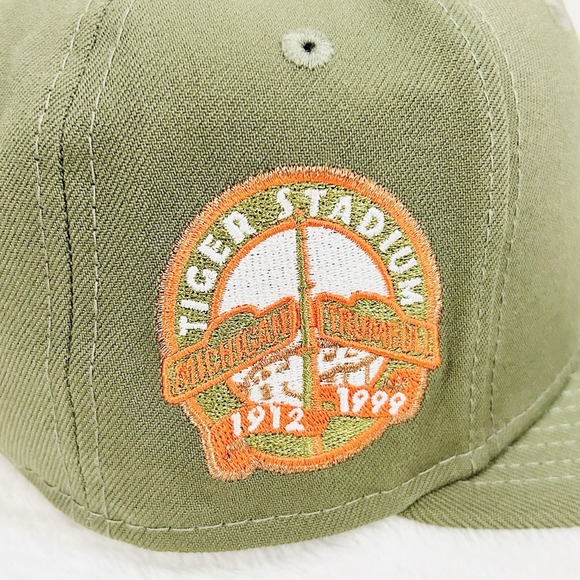 New Era Detroit Tigers Stadium Olive 59FIFTY Fitted Hat Cap 7 1/8 Green MLB - Picture 5 of 5